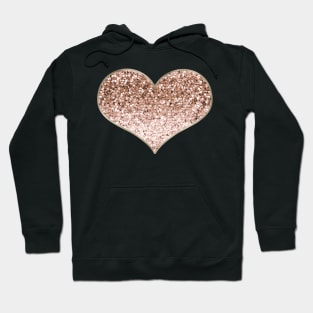 Heart - rose gold glitter Hoodie